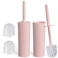 Jolof Store Pink Toilet Brush Set of 2 - Plastic with 4 Replaceable Heads