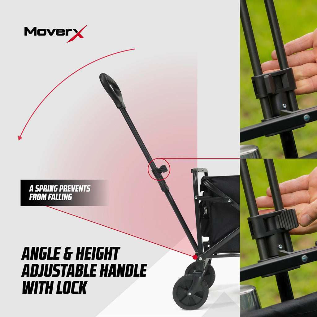 MoverX 70L Folding Festival Trolley | All-Terrain Camping Wagon - Black