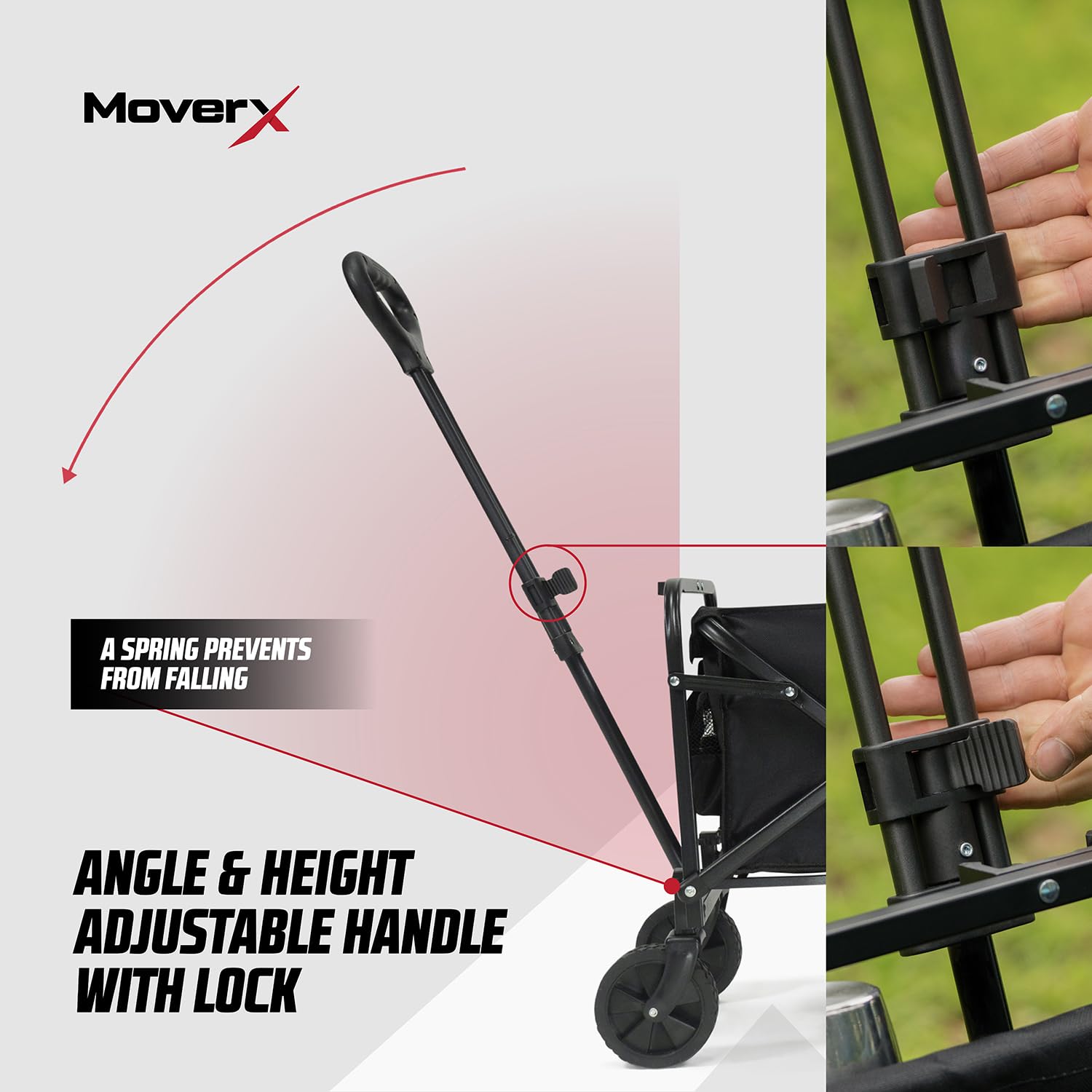 MoverX 70L Folding Festival Trolley | All-Terrain Camping Wagon - Black