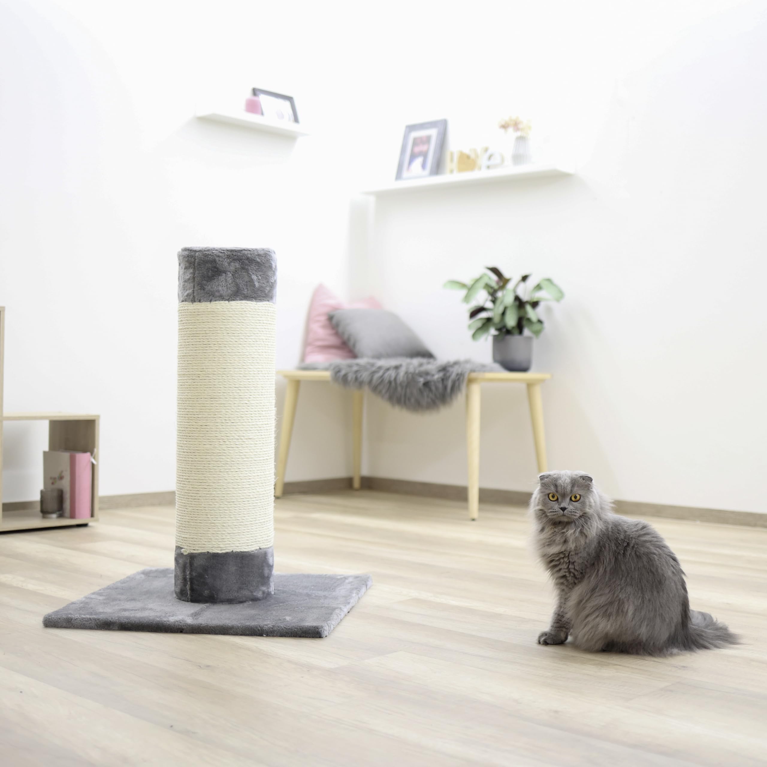 Kerbl Opal Ultra Cat Scratching Post – Grey Sisal Tree, 60x60x82 cm