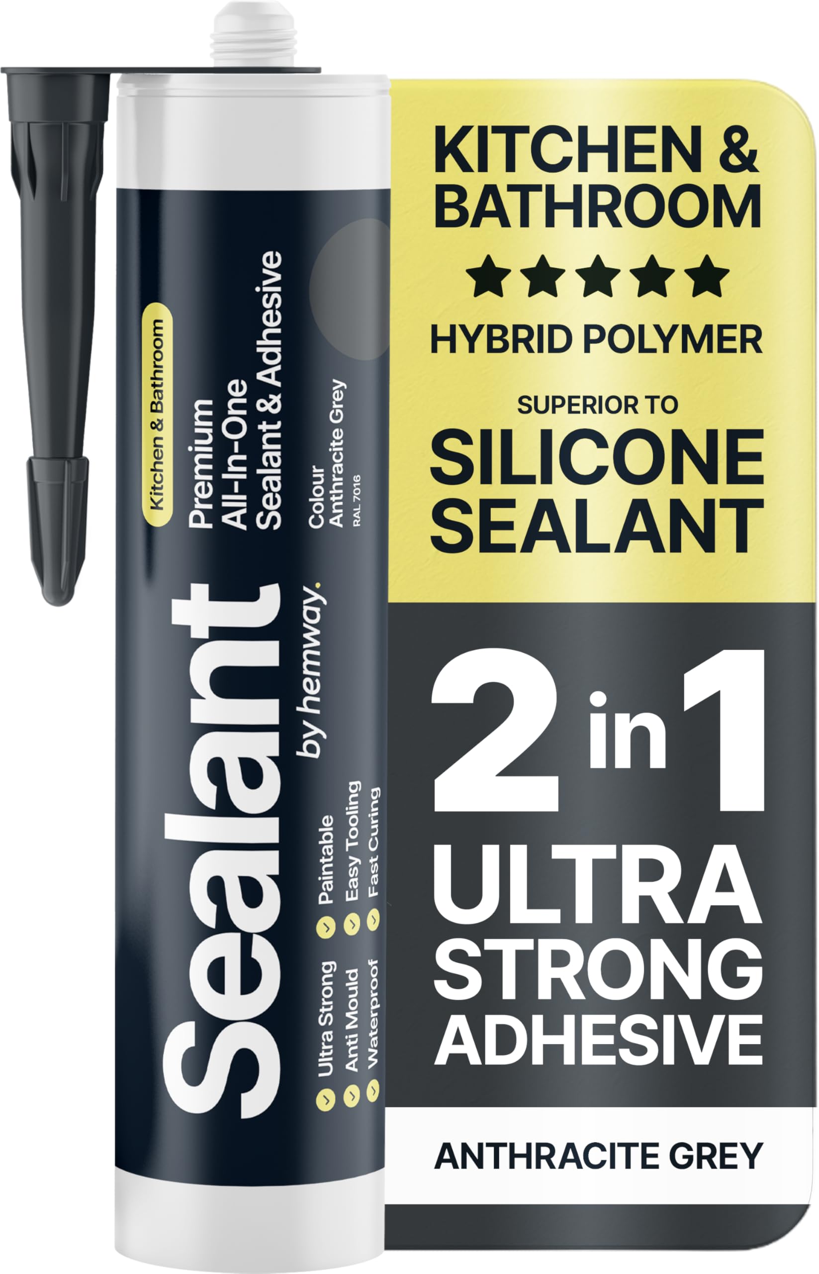 Jolof Store Anthracite Grey Hybrid Polymer Sealant & Adhesive | 300ml