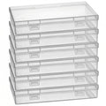 Goodma 6 Pieces Rectangular Empty Mini Clear Plastic Organizer Box
