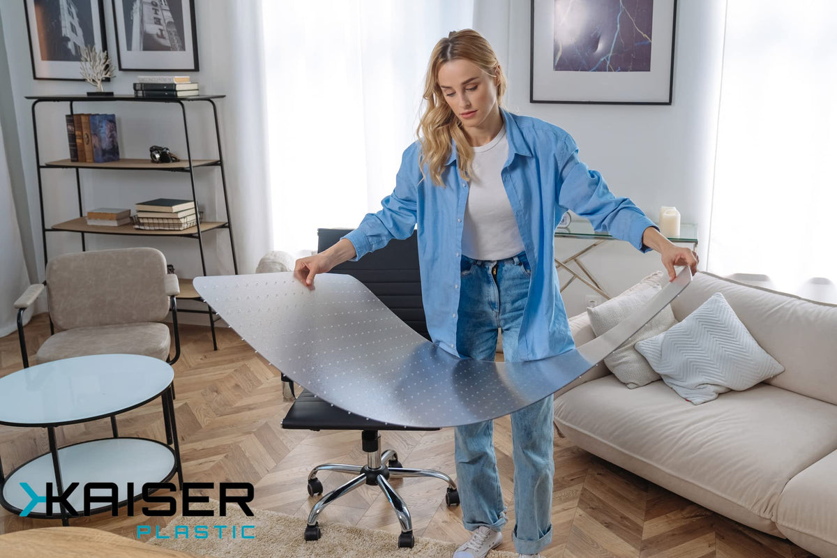 KAISER plastic® Chairmat Carpet PET 90x120 cm | Carpet Protector Mat | Transparent Office Chair Floor Protector – Made in Germany - image 2