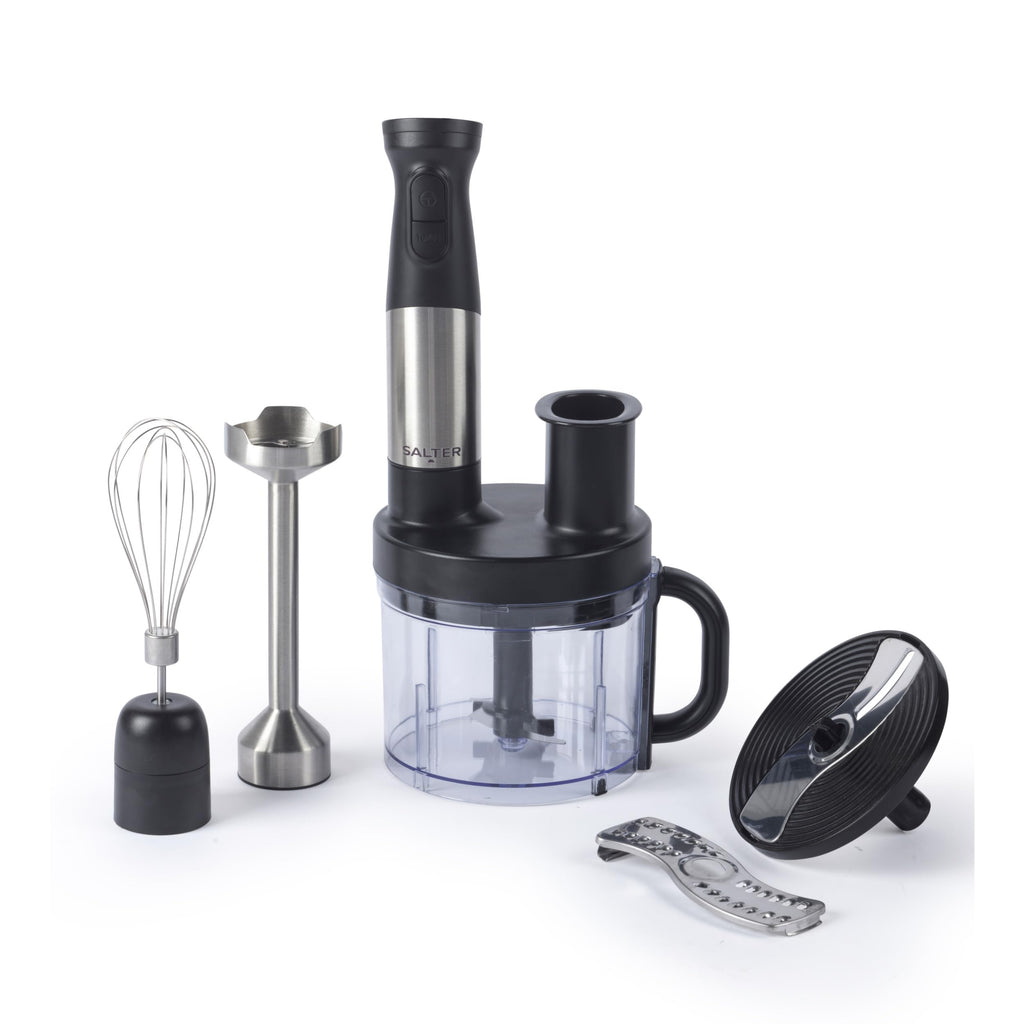 Salter 5-in-1 Food Chopper & Stick Blender – 1.2L Bowl, 1500W, Stainless Steel