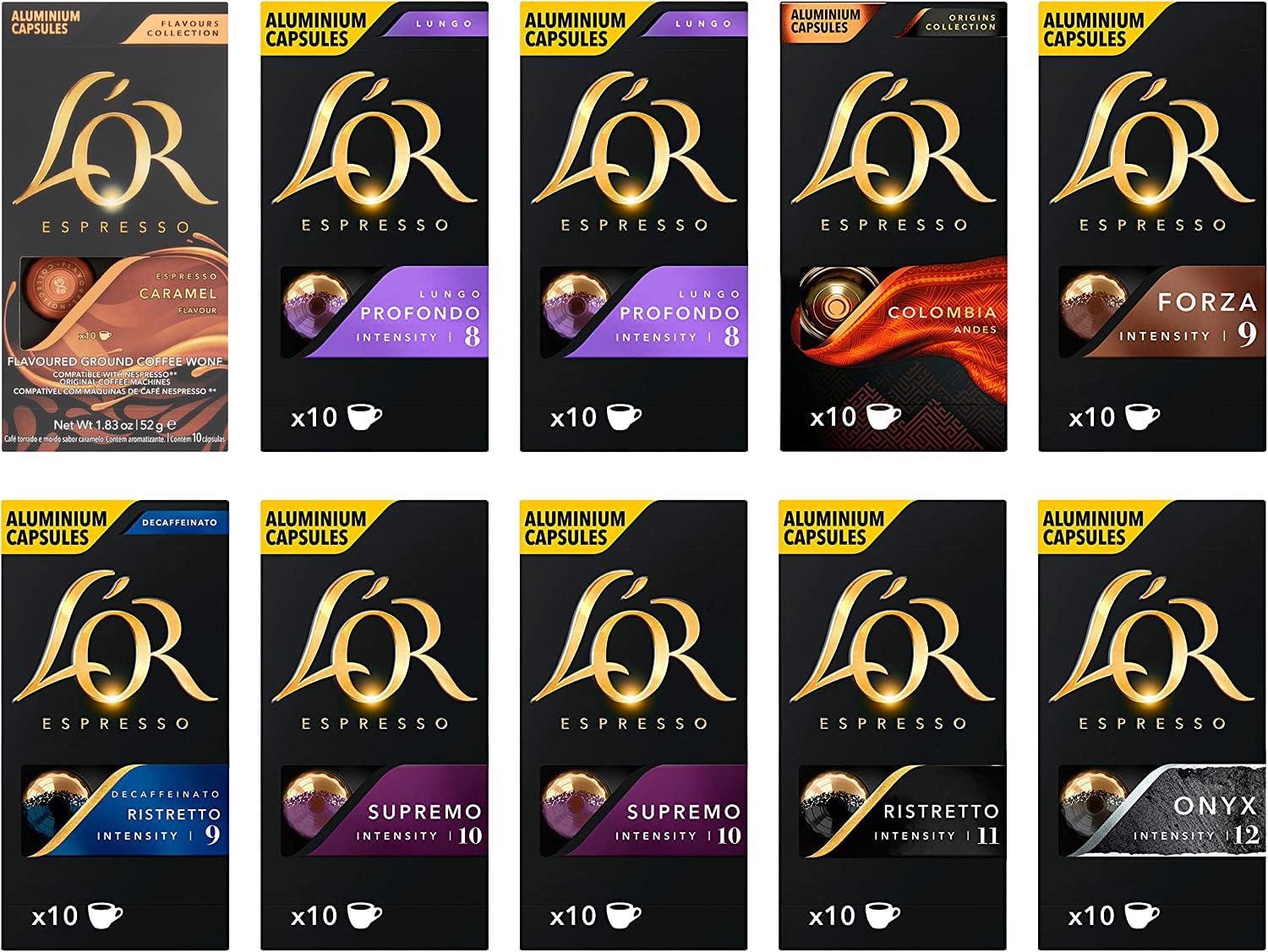 L'OR Espresso Variety Pack - 100 Nespresso Compatible Coffee Pods