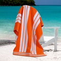 Jolof Store Combed Cotton Oversized Beach Towel – Orange Cabana Stripe