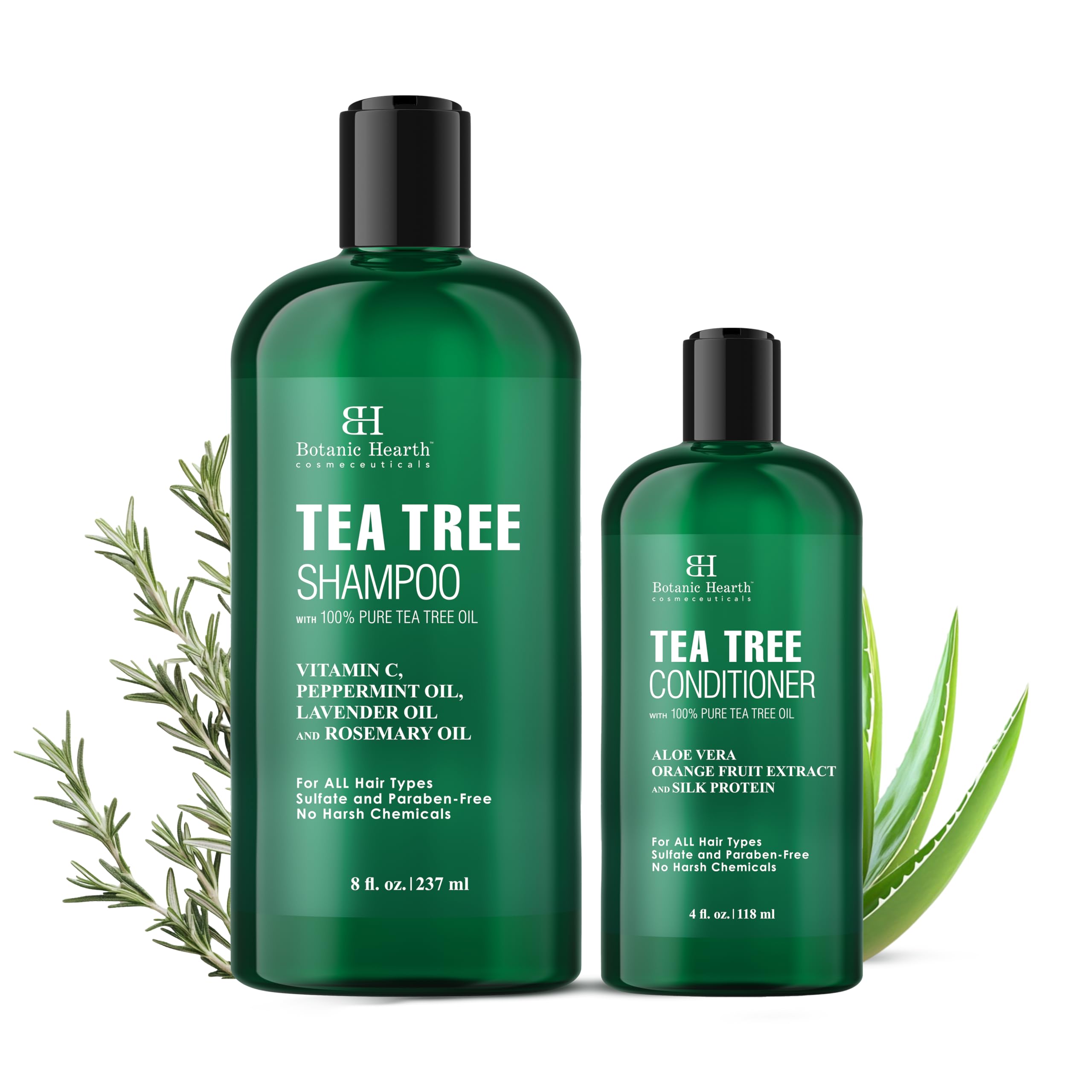 Botanic Hearth Tea Tree Shampoo & Conditioner Set for Itchy Scalp