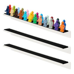 Tapeera 3-Pack Minifigure Display Shelves Compatible with LEGO, Acrylic Floating Shelf with Baseplate Studs - image 1
