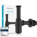 Bächlein Universal Cup Siphon for Washbasins – Matt Black Design