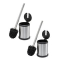 Bath Bliss Stainless Steel Toilet Bowl Brush with Self-Closing Lid