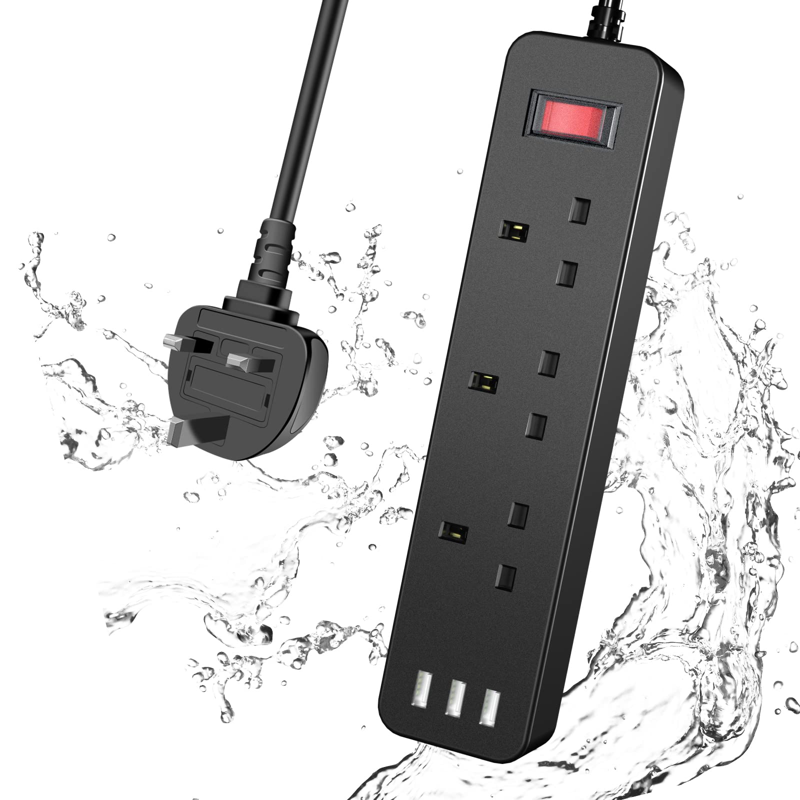 Jolof Store Waterproof Outdoor Extension Lead | 3 Way Surge Protector