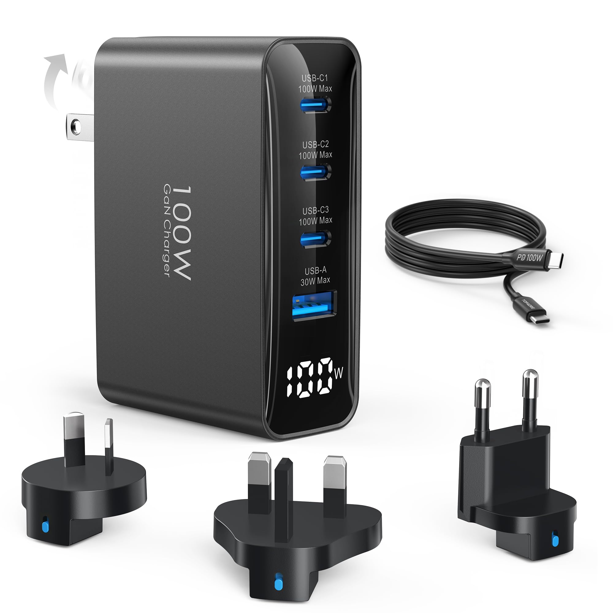 Jolof Store 100W USB C International Travel Adapter - 4-Port Fast Charger