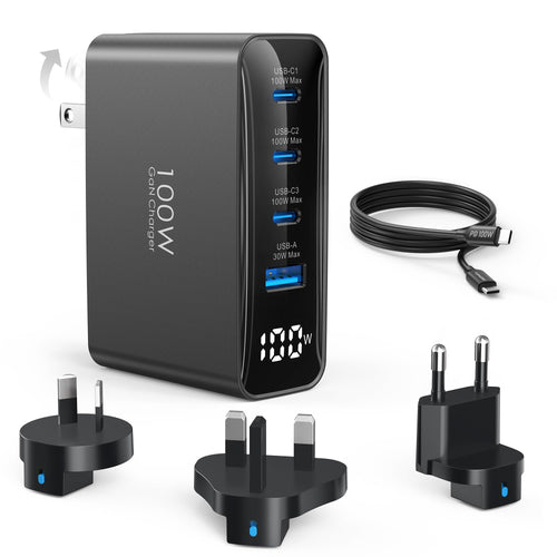 Jolof Store 100W USB C International Travel Adapter - 4-Port Fast Charger