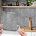 Fantasnight Grey Marble Peel and Stick Wall Tiles - 50Pcs Glossy PET