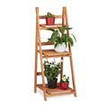 Relaxdays Wooden Flower Display Rack | 3-Tier Foldable Indoor Plant Stand