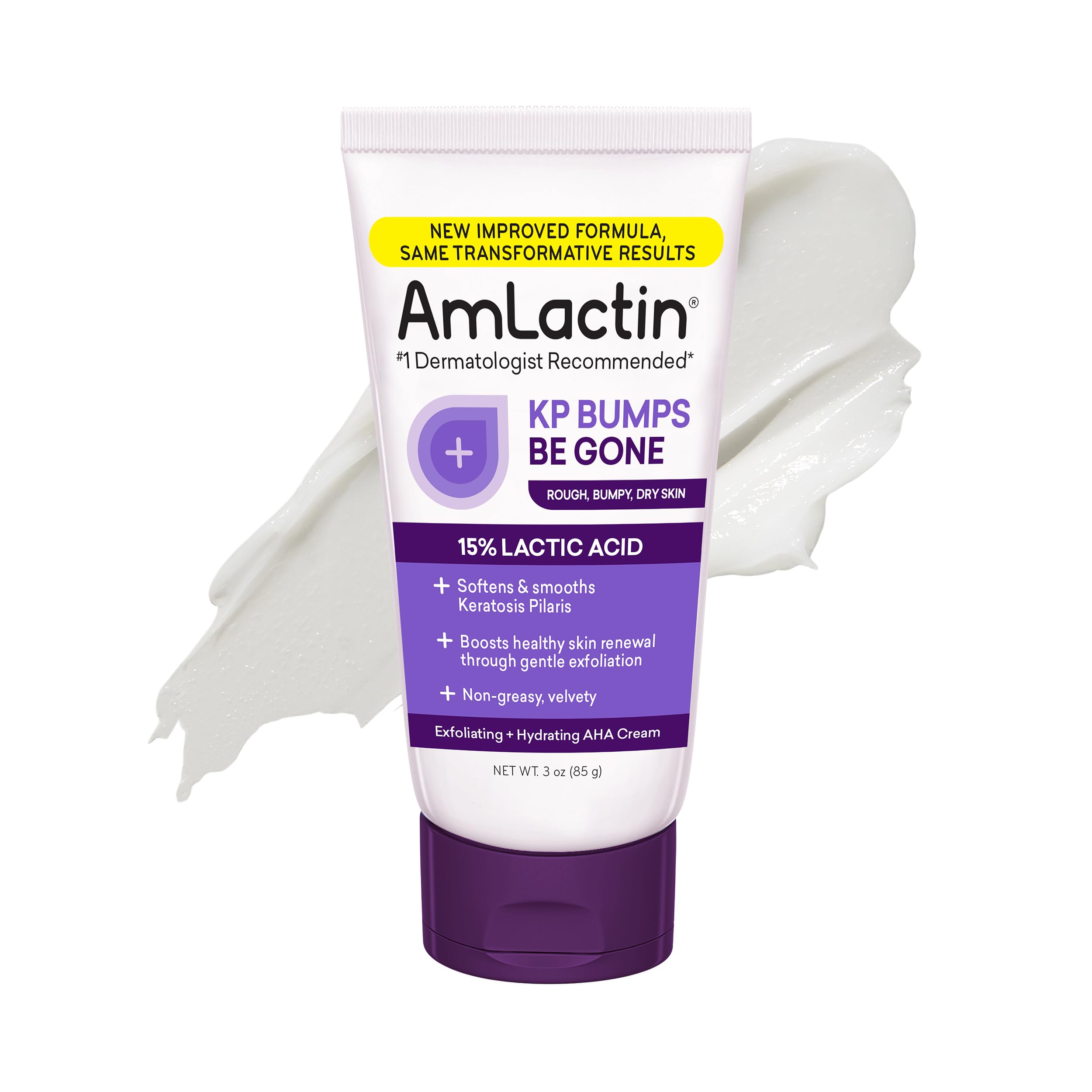 AmLactin KP Bumps Be Gone – 15% Lactic Acid Exfoliating Cream, 3 oz