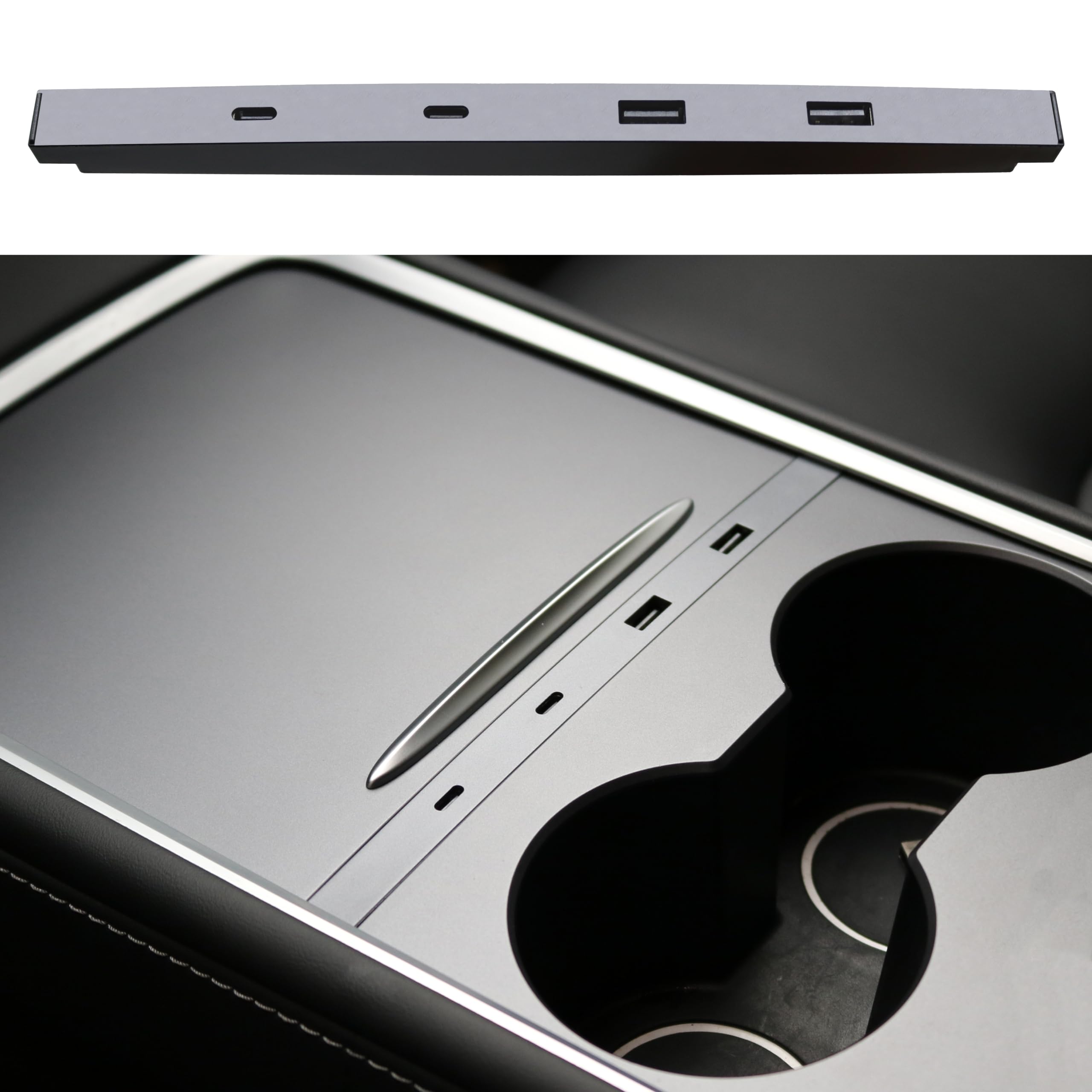 Leikaendi USB Hub for Tesla Model 3/Y | Fast Charging Center Console