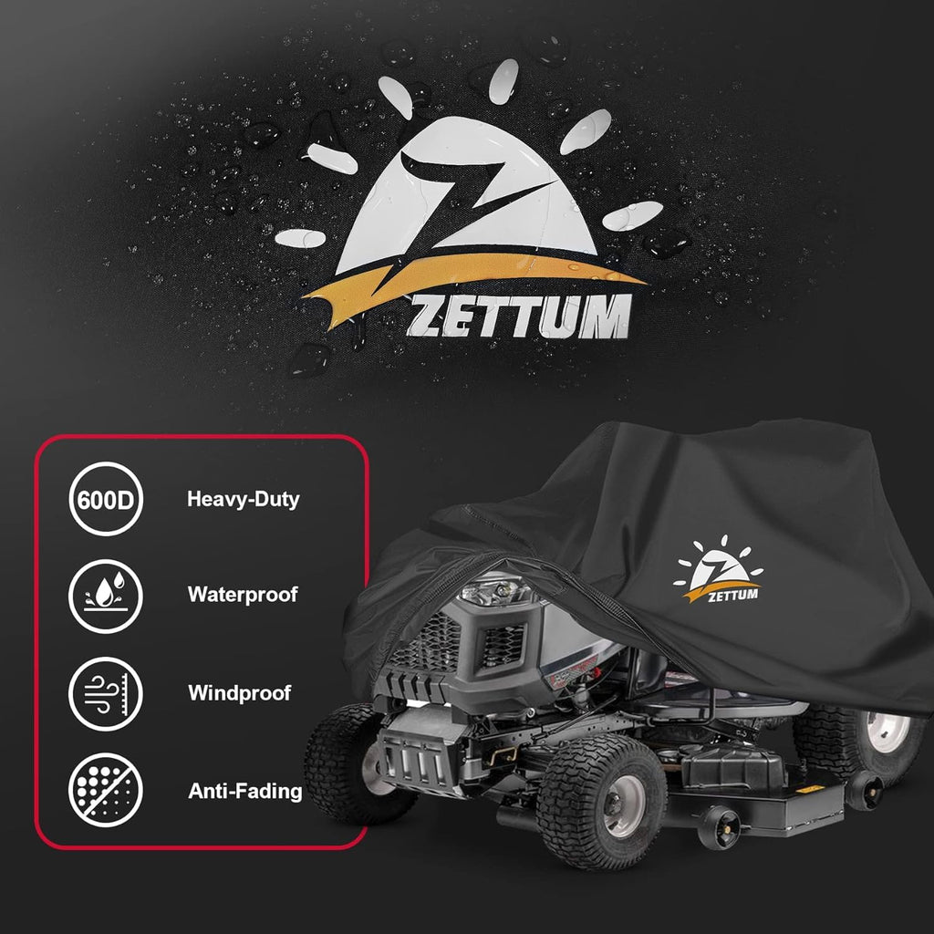 Zettum Riding Lawnmower Cover | 600D Heavy Duty Waterproof Storage Cover