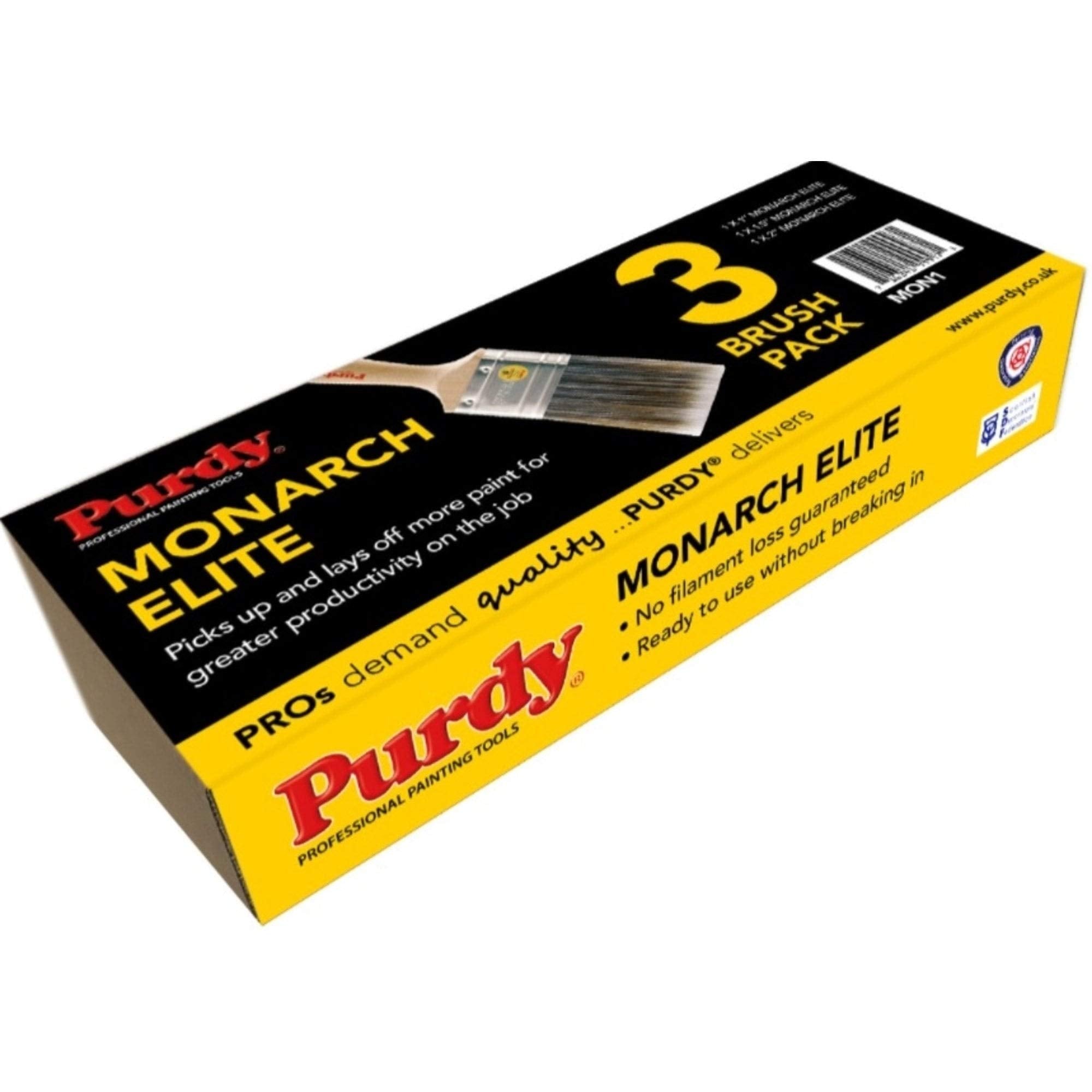 Purdy Monarch Elite Paint Brush Set | 3 Professional Brushes (1-2 Inch)