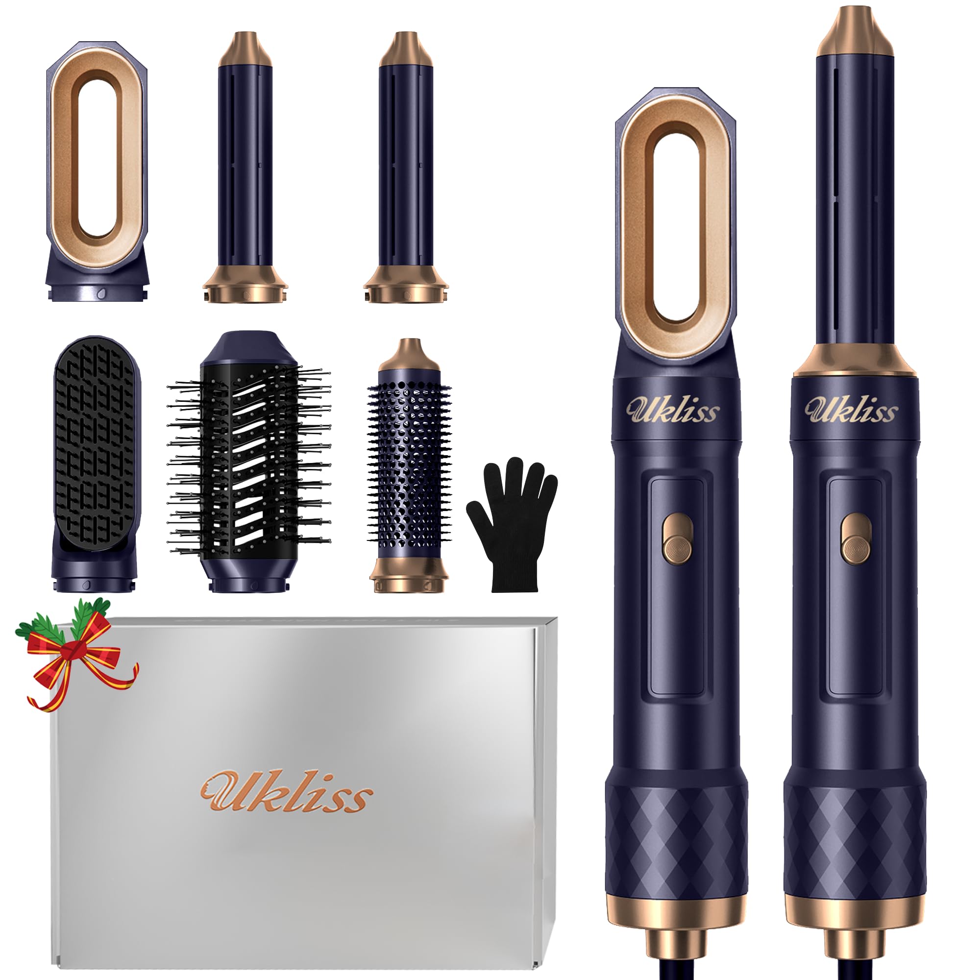 UKLISS 6-in-1 Hot Air Styler | Automatic Hair Curler & Dryer Brush Set