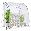 Ohuhu Lean-to Walk-in Greenhouse with 3-Tier Shelving - 200x100x210 cm