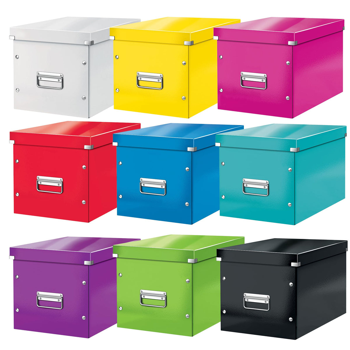 Leitz WOW Large Storage Box, Click and Store Range, Large Cube Storage Box, Red, 61080026 - image 5