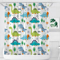 Abaysto Dinosaur Shower Curtain | 72x72 Waterproof Polyester with Hooks