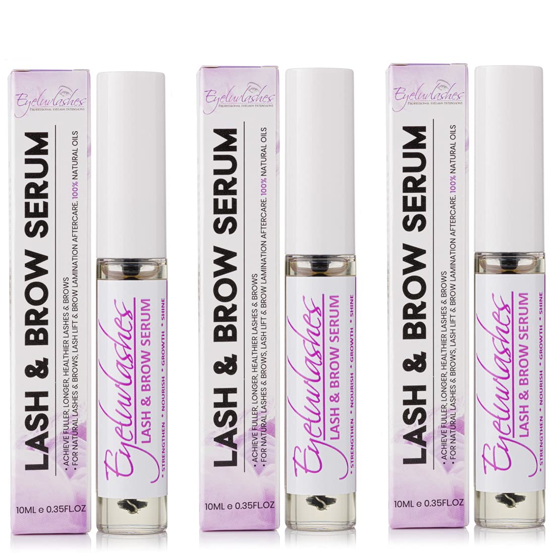 Jolof Store Lash and Brow Growth Serum - Natural Oils Aftercare - 3 Pack