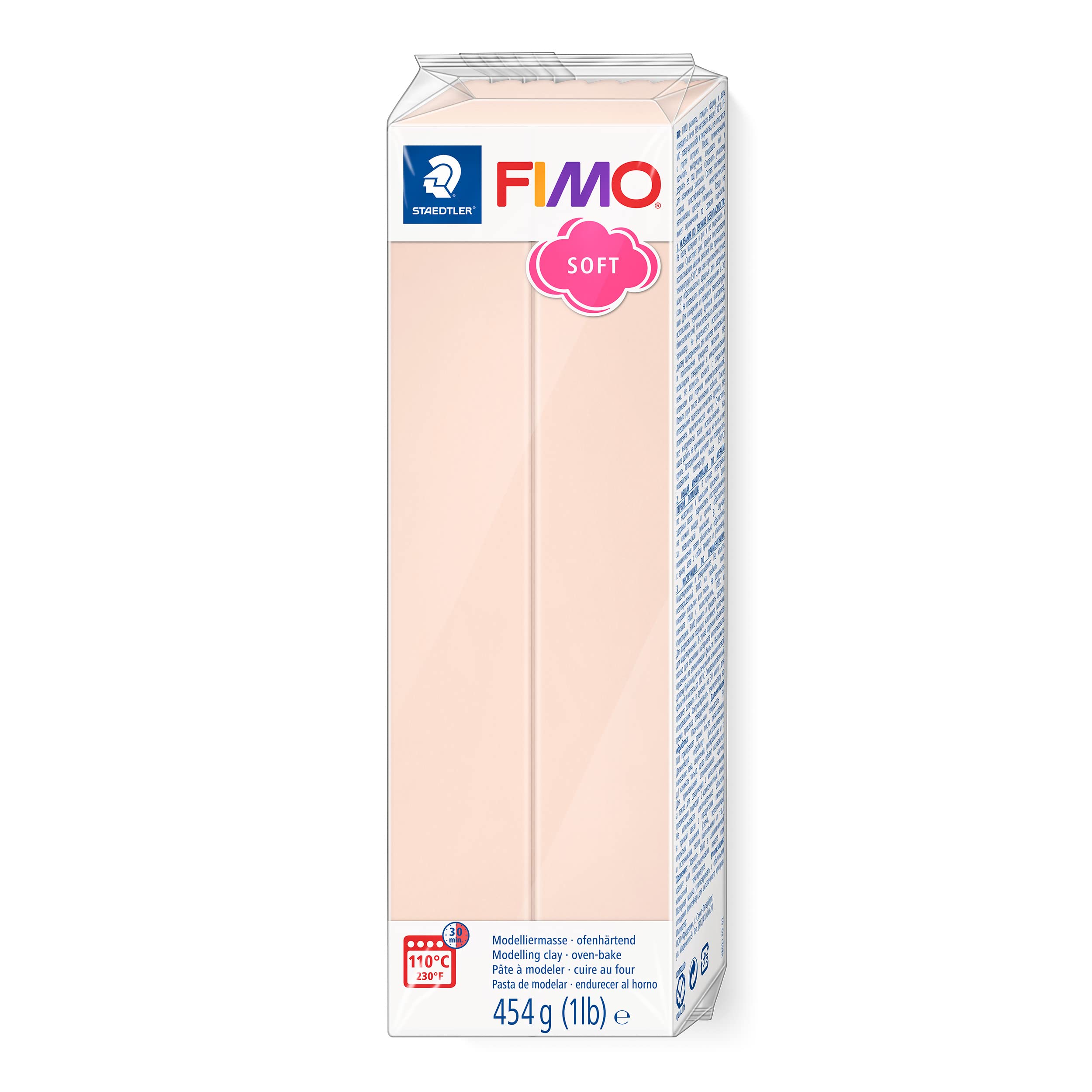 STAEDTLER FIMO Soft Polymer Modelling Clay – Pale Pink Light, 454g