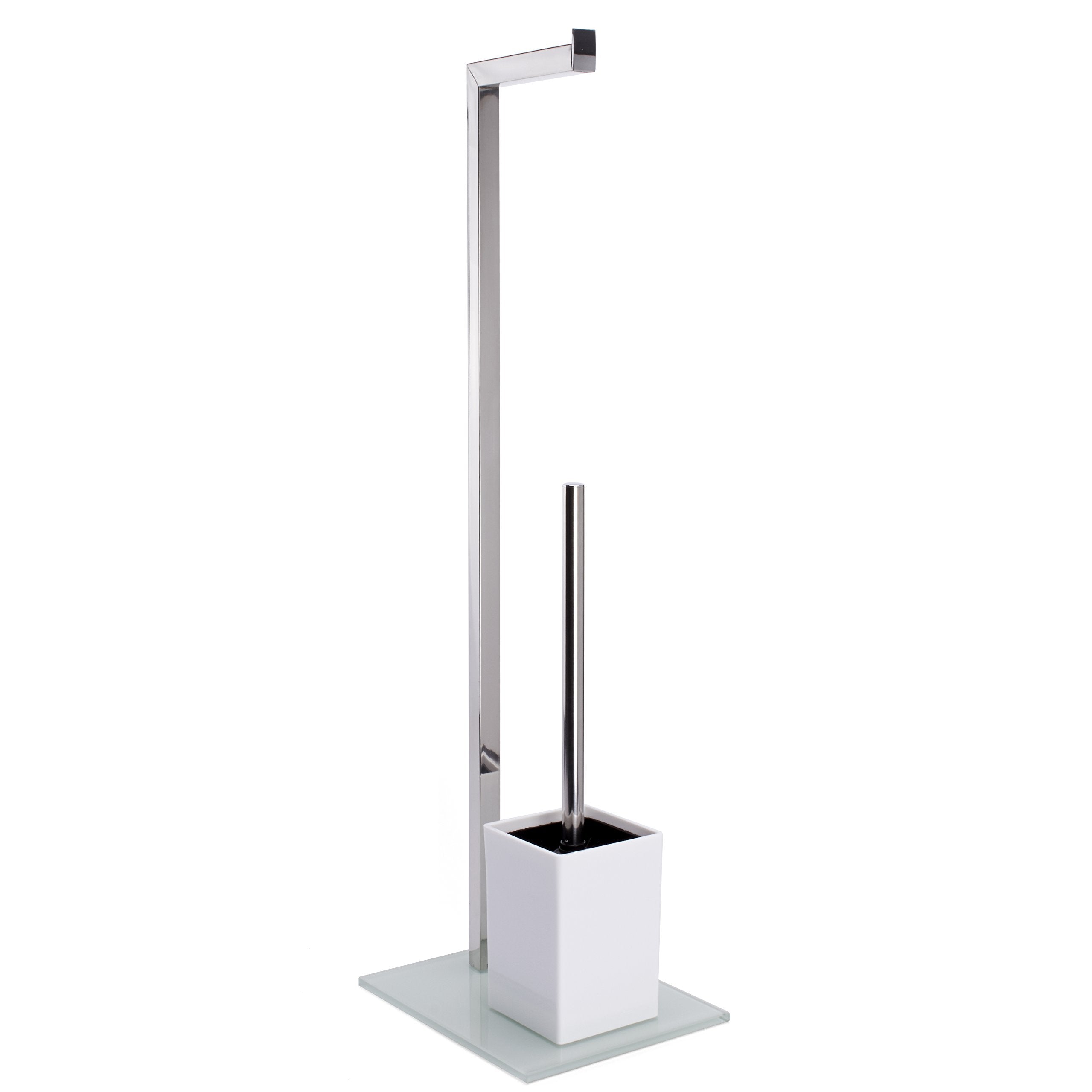 MSV Stainless Steel Toilet Brush Rod – Modern White Bathroom Hardware