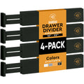 4 Pack Drawer Dividers Bamboo 2.6" High, 16-22" Adjustable Drawer Organizers for Clothes - image 1