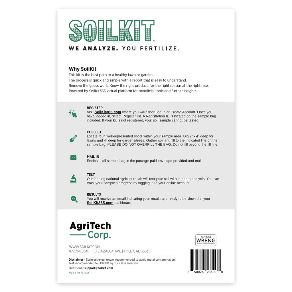 SoilKit Lab Soil Test Kit | Professional pH & Nutrient Analysis for Lawns