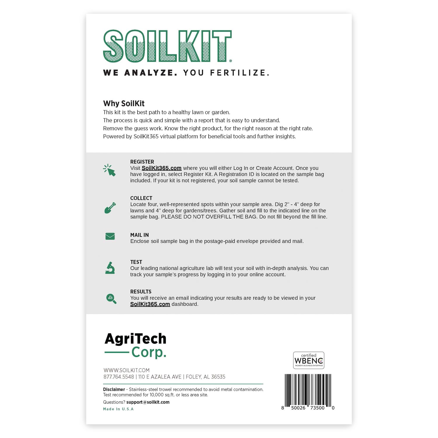 SoilKit Lab Soil Test Kit | Professional pH & Nutrient Analysis for Lawns