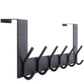 WEBI Over The Door Hook Rack – 6 Hook Metal Towel Hanger, Black