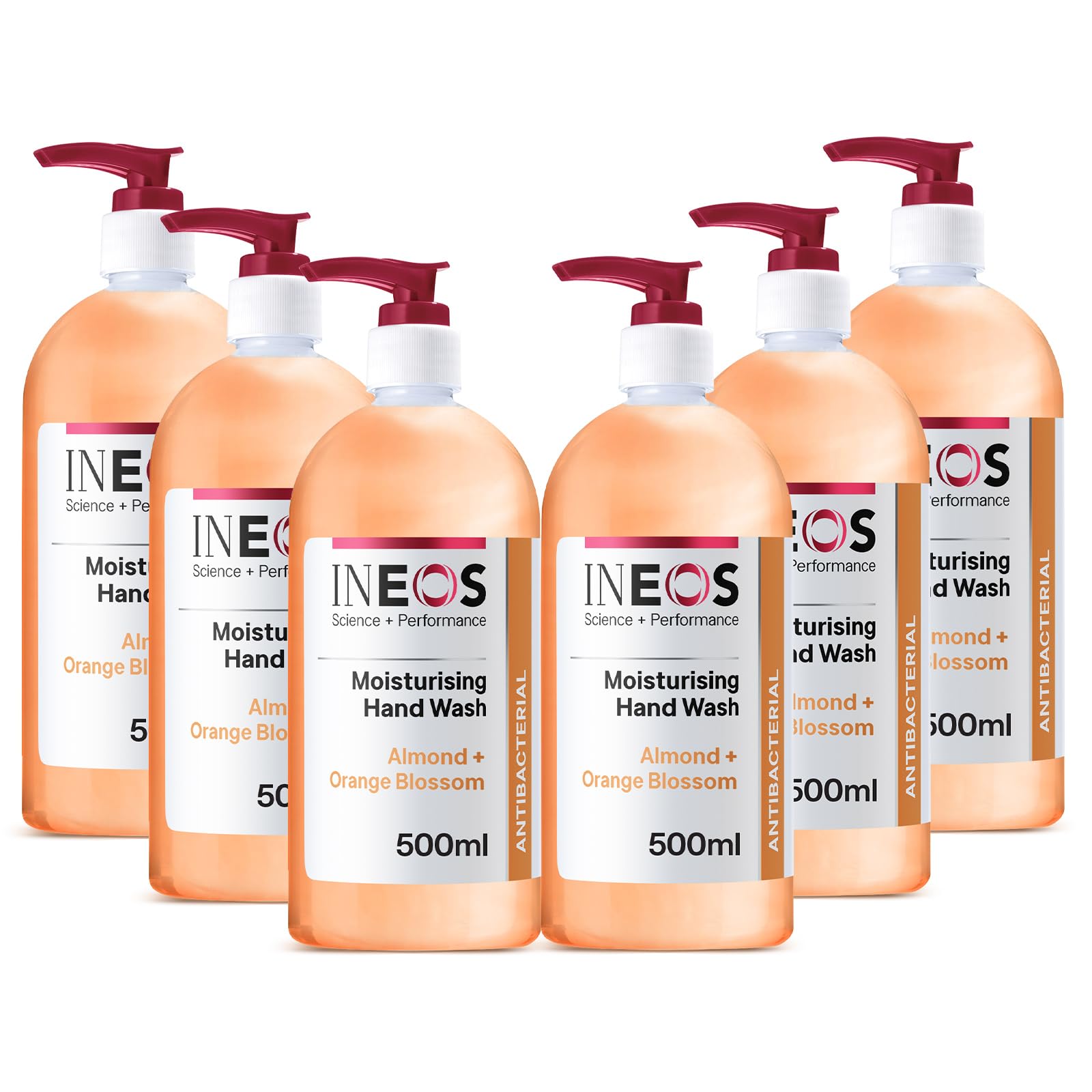 INEOS Moisturising Liquid Hand Soap - Almond & Orange Blossom - 6x500ml