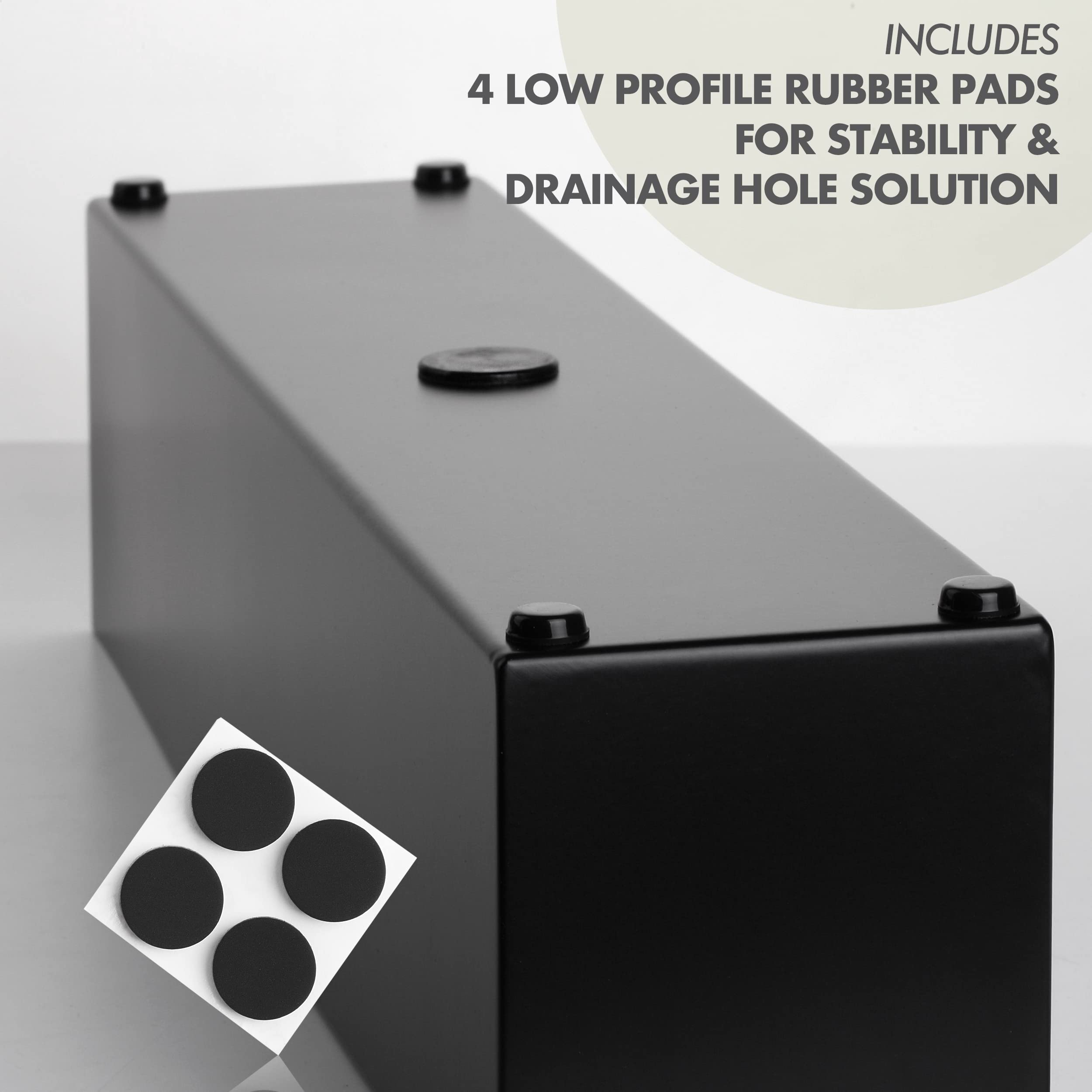 32" Metal Rectangle Planter Box | Matte Black Stainless Steel