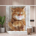 Woutay Cute Kitten Shower Curtain – Mold Resistant Waterproof Polyester