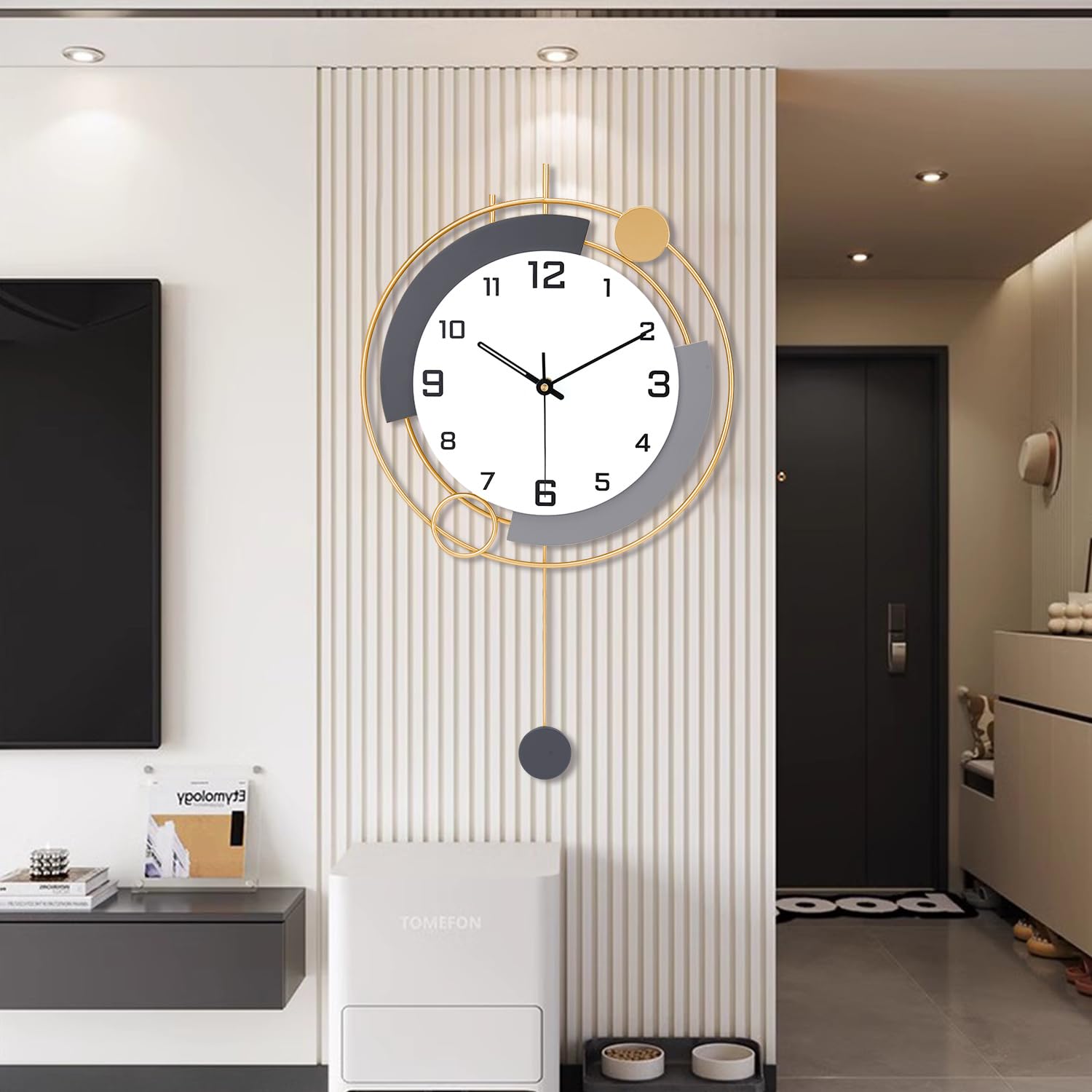 Jolof Store Large Modern Wall Clock – Silent Quartz Pendulum Clock
