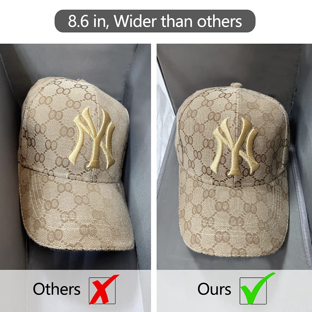 Hat Organizer for Closet, 8.6" Width Widened Design, Large Hat Box, Baseball Cap Storage Bag with Carrying Handles & Lid - image 4