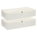 YheenLf Beige Under Bed Storage Boxes with Lids,2-Pack,60×30×15 cm