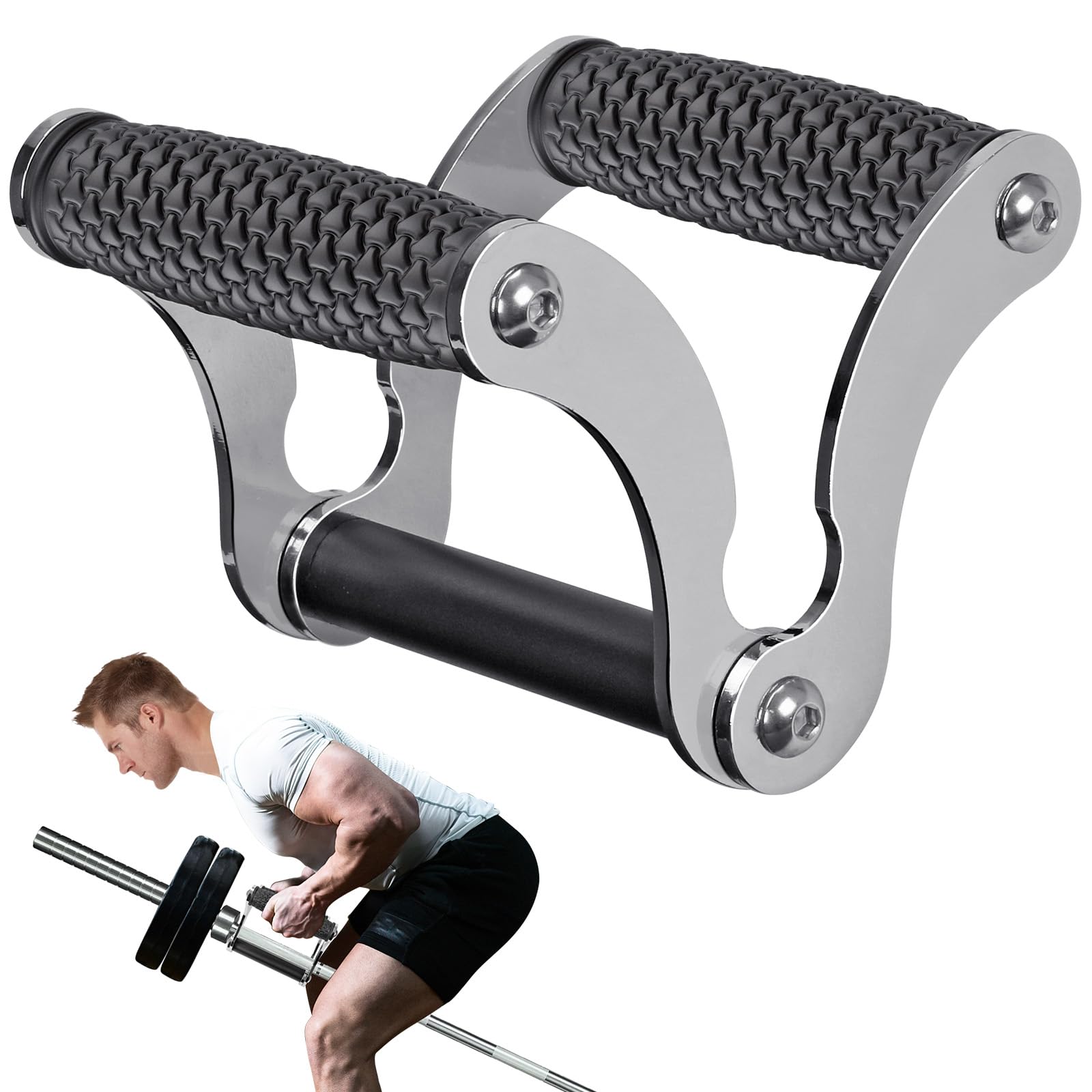 SELEWARE V Bar Landmine Handle – Double D T-Row Attachment for Olympic Bars