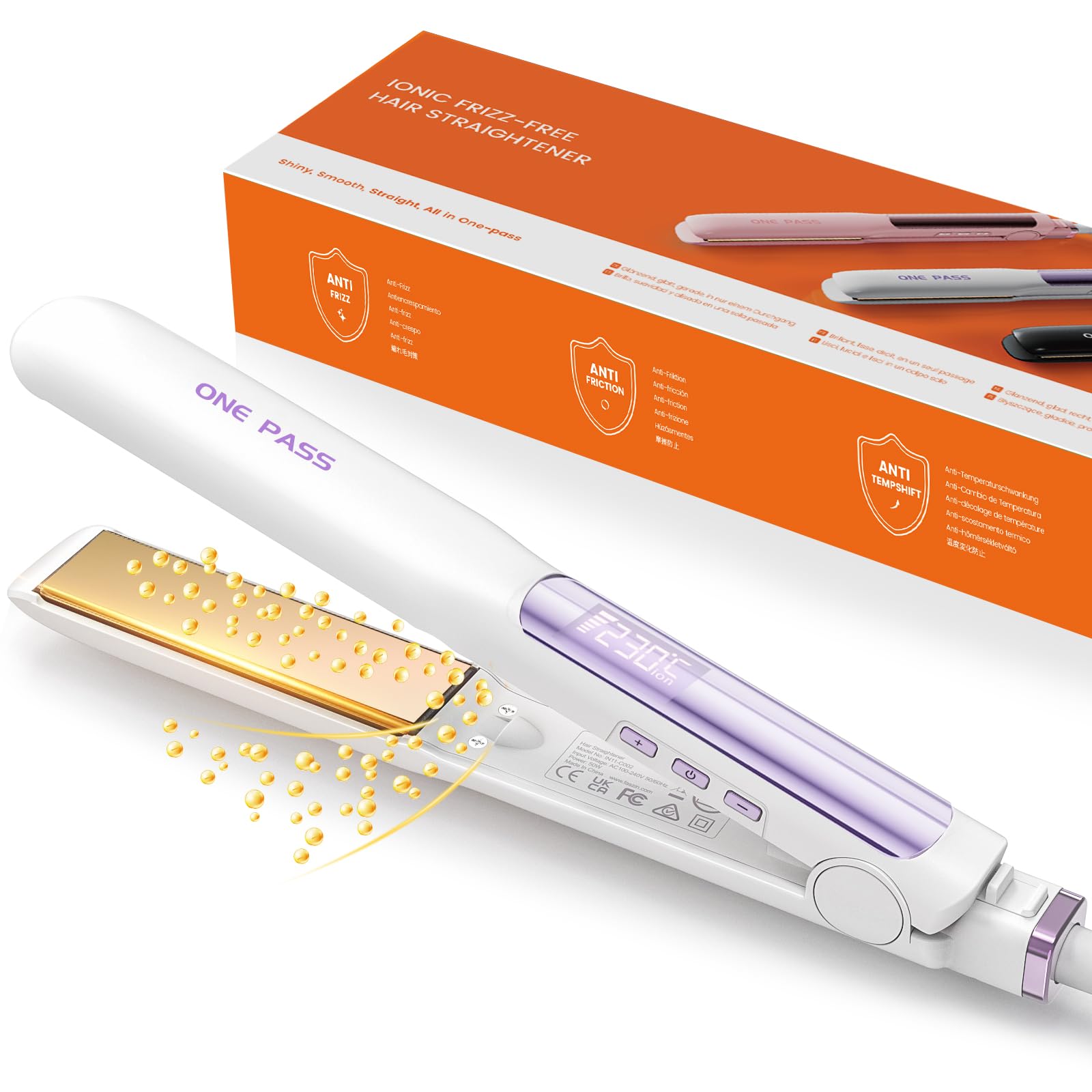 Faszin Ionic Titanium Hair Straightener | 2-in-1 Flat Iron and Curler