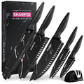 SHARPZE 11-Piece Stainless Steel Kitchen Knife Set with Sharpener