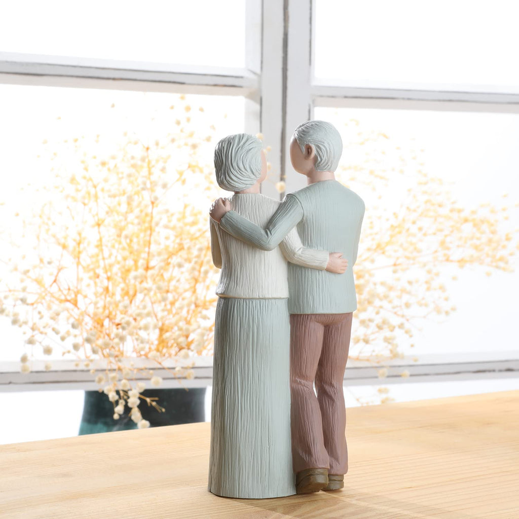 Carracci Loving Elderly Couple Figurine – Hand-Painted Resin Anniversary Gift