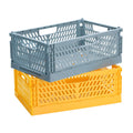 PIANKEKE 2 Pcs Collapsible Storage Box, Plastic Stackable Folding Storage CratesStorage Baskets - image 1