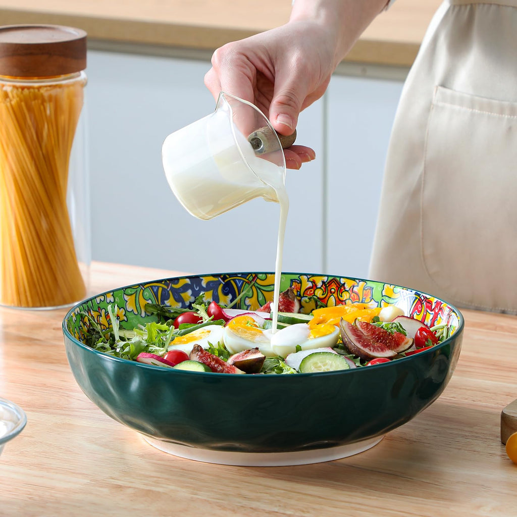 Vancasso SIMI 78 oz Porcelain Salad Bowl Set of 2 | Large Serving Bowls