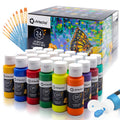 Artecho 24 Color Acrylic Paint Set with 10 Brushes | Non-Toxic Craft Kit