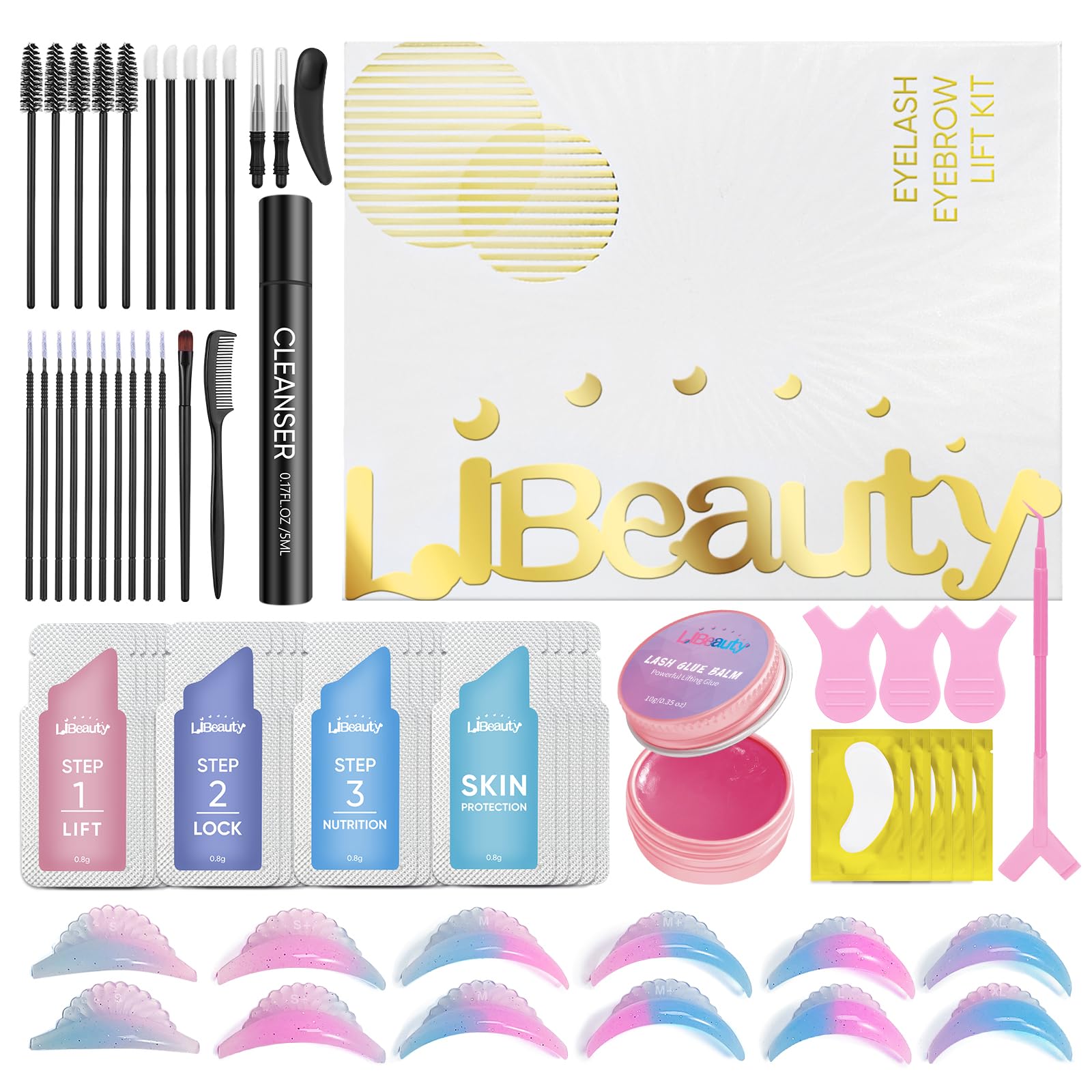 Libeauty Lash Lift Kit – Eyelash Perming Set with Balm and Shields