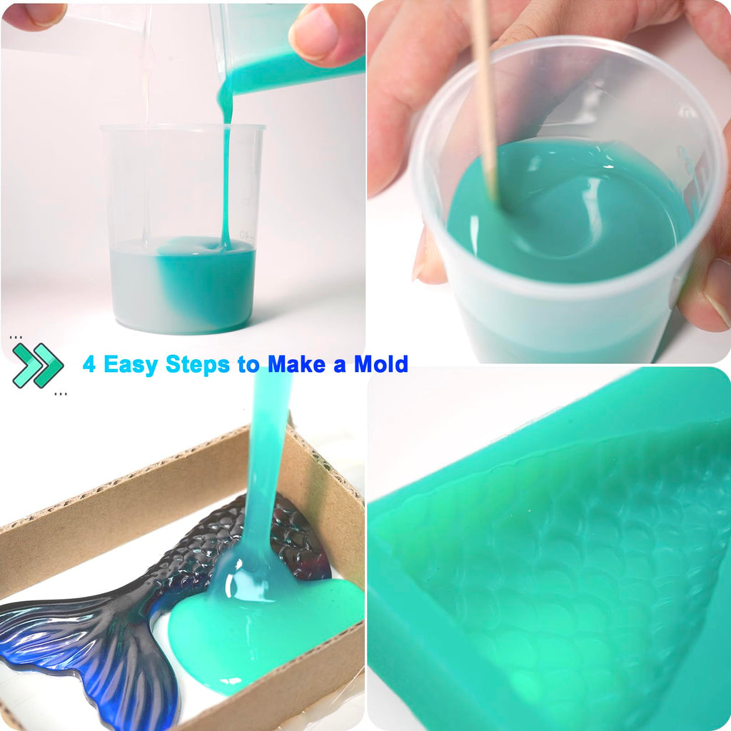 BBDINO Platinum Silicone Mould Making Kit – 140.8 Oz Super Elastic