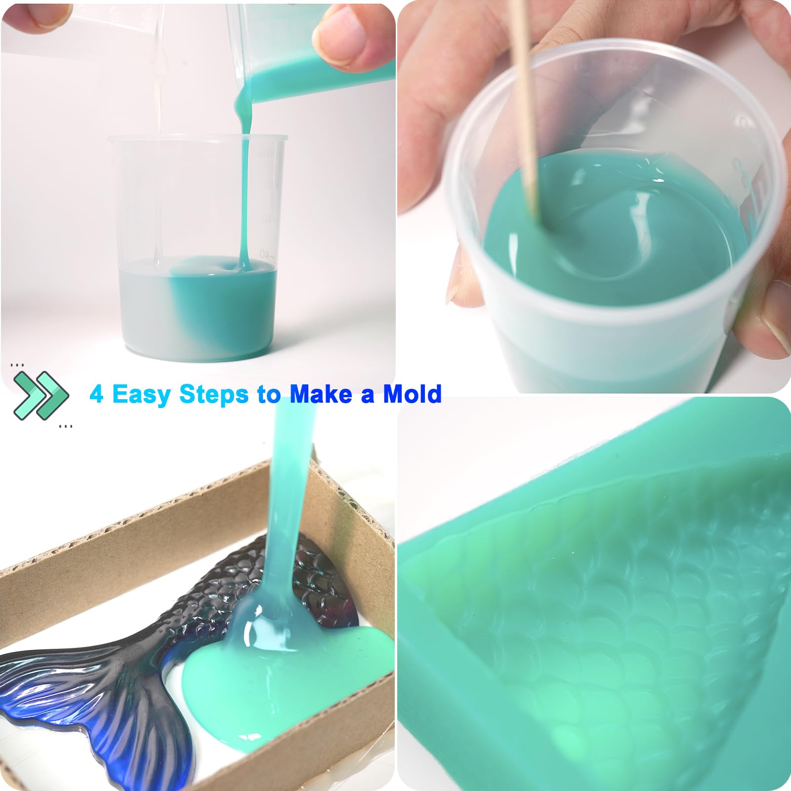 BBDINO Platinum Silicone Mould Making Kit – 140.8 Oz Super Elastic